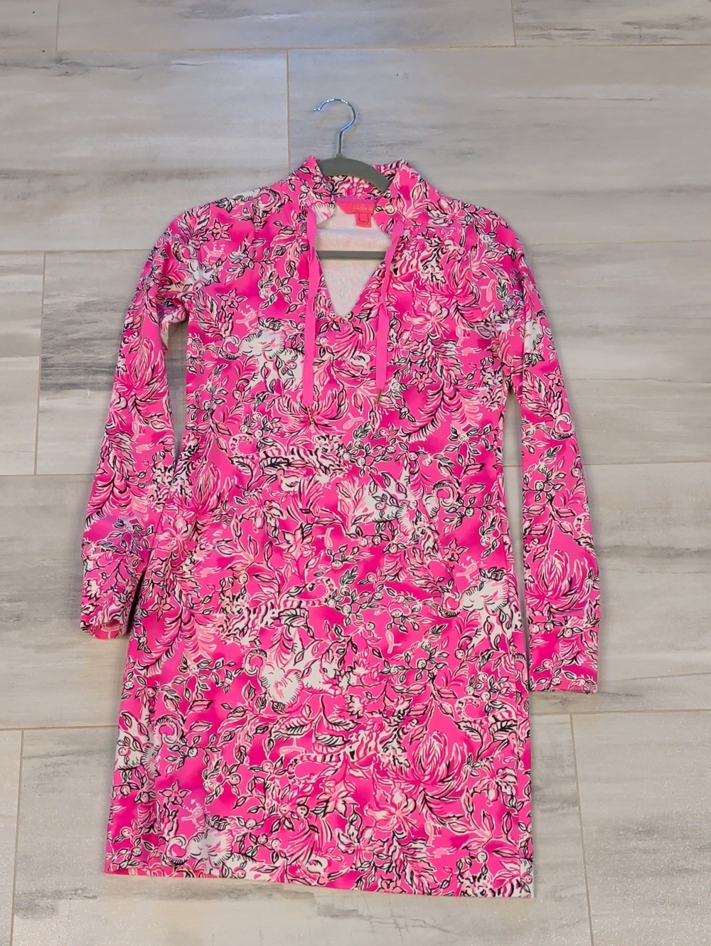 Lilly Pulitzer Cassi dress in Plumeria Purrposefully Pink Breast Cancer Awarenes